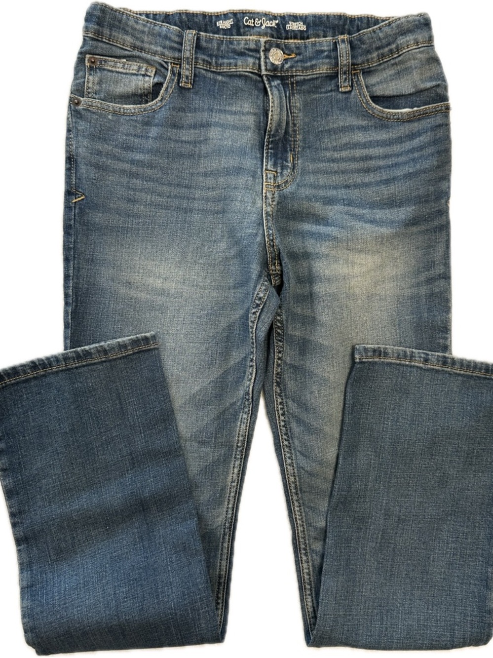 Cat & Jack Boys Dark Blue Stretch Straight Jeans size 16